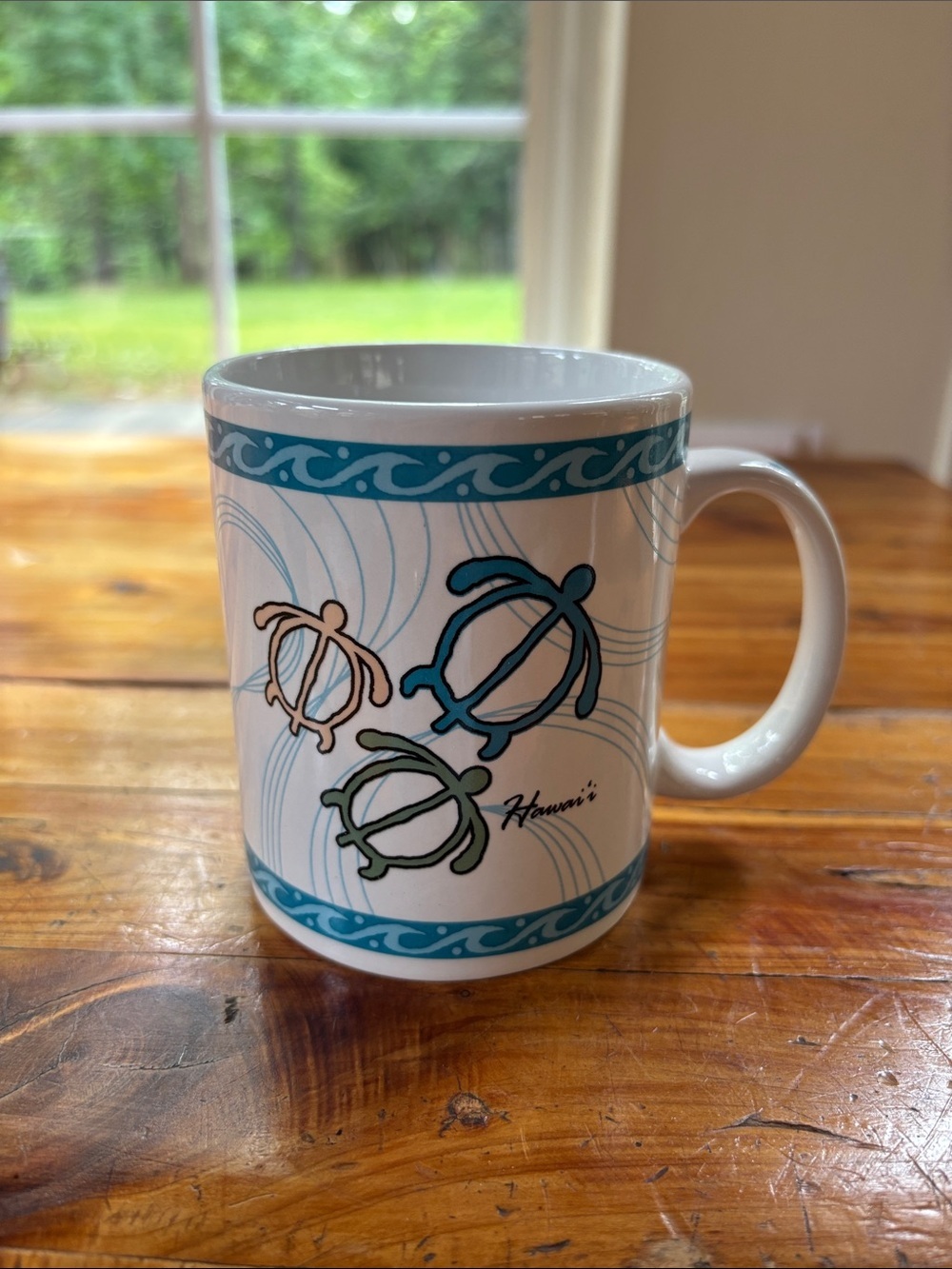 White Ceramic Hawaiian Honu Sea Turtle Coffee Mug From 2003.